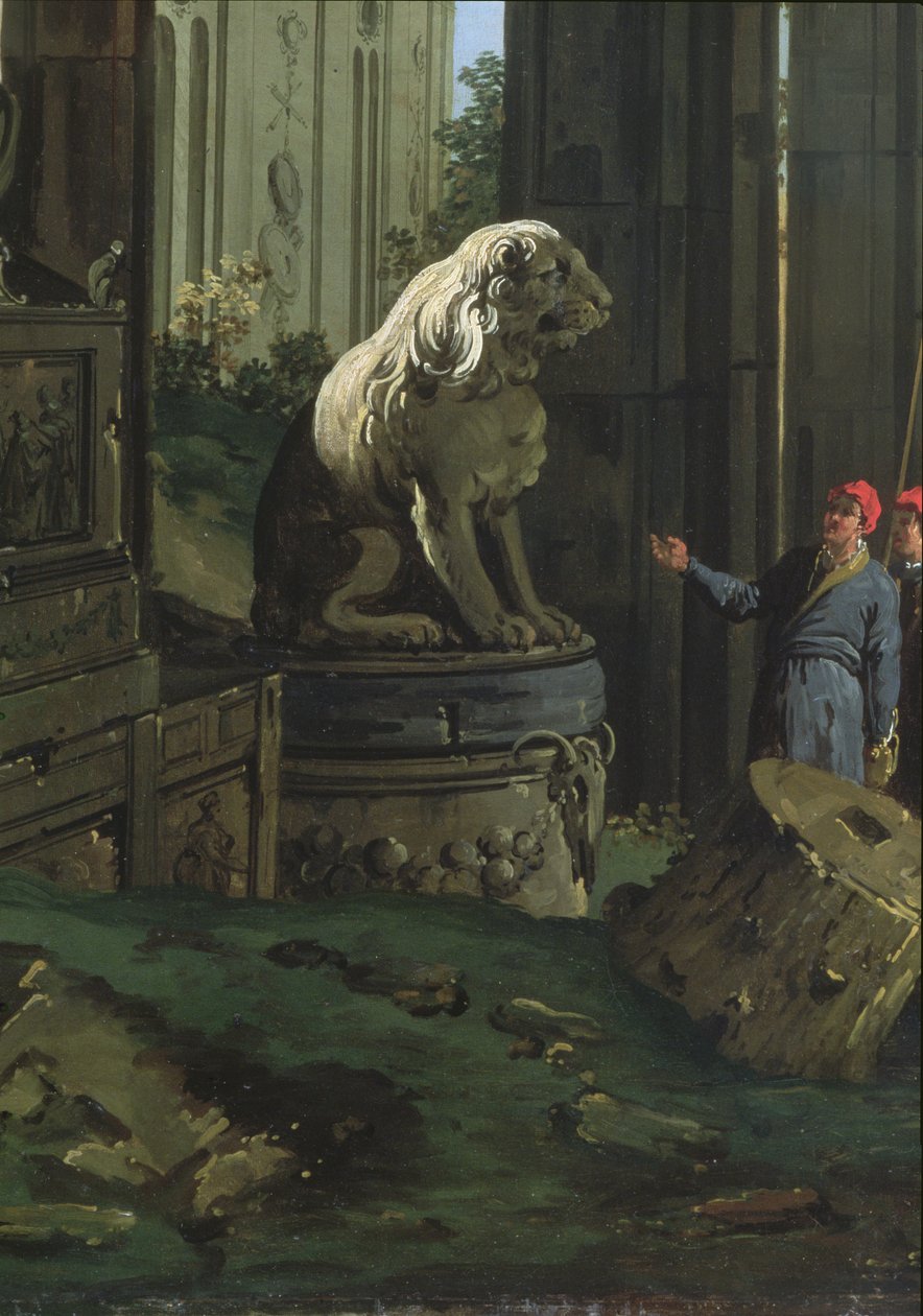 Detail "Capriccio s motivy z Padovy", kolem 1756 od Giovanni Antonio Canal