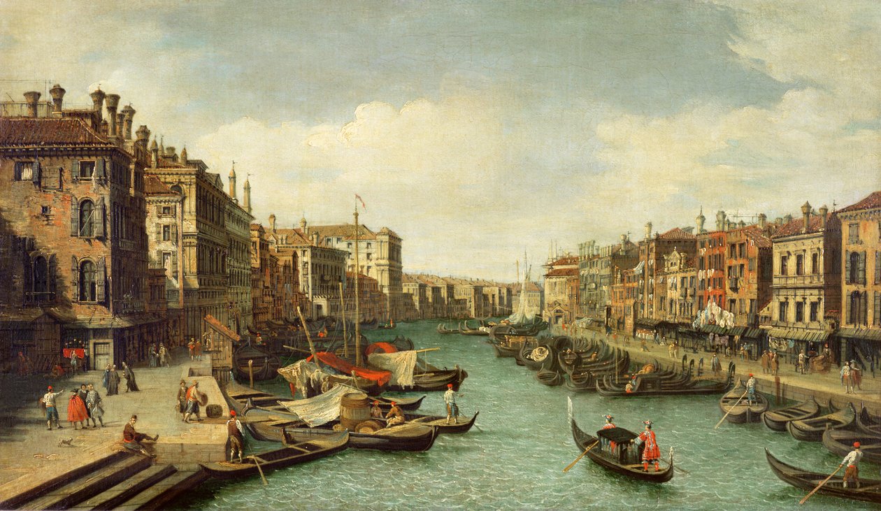 Canal Grande poblíž mostu Rialto, Benátky, c.1730 od Giovanni Antonio Canal