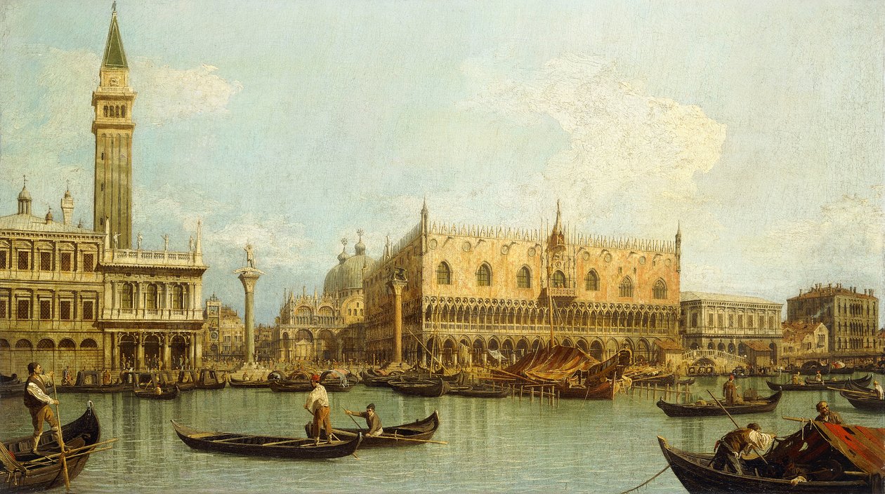 Molo, Benátky, z Bacino di S. Marco, od Giovanni Antonio Canal