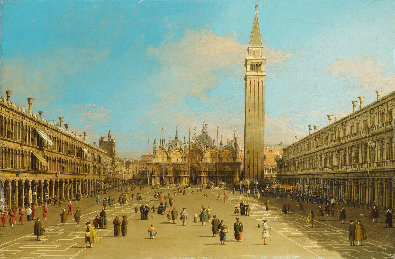 Piazza San Marco, Benátky, při pohledu na východ, od Giovanni Antonio Canal