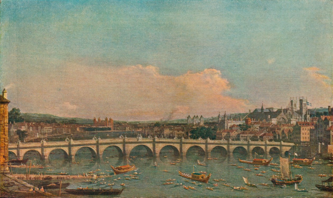 Westminsterský most, c1746 od Giovanni Antonio Canal