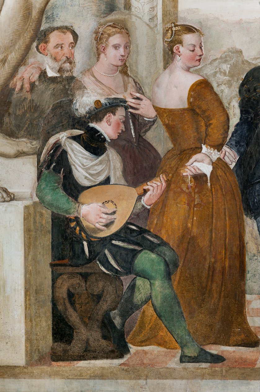 Pozvánka do tance, hlavní sál, cca 1570 (freska) od Giovanni Antonio Fasolo