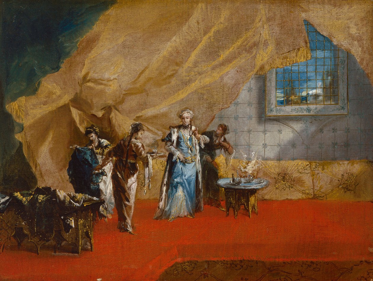 Sultana s kávou v harému od Giovanni Antonio Guardi