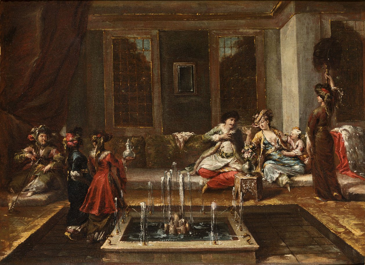 Arménský interiér nebo Orient Scene par Guardi, Giovanni Antonio (1699-1760). Olej na plátně, rozměr: 44x61,5 od Giovanni Antonio Guardi