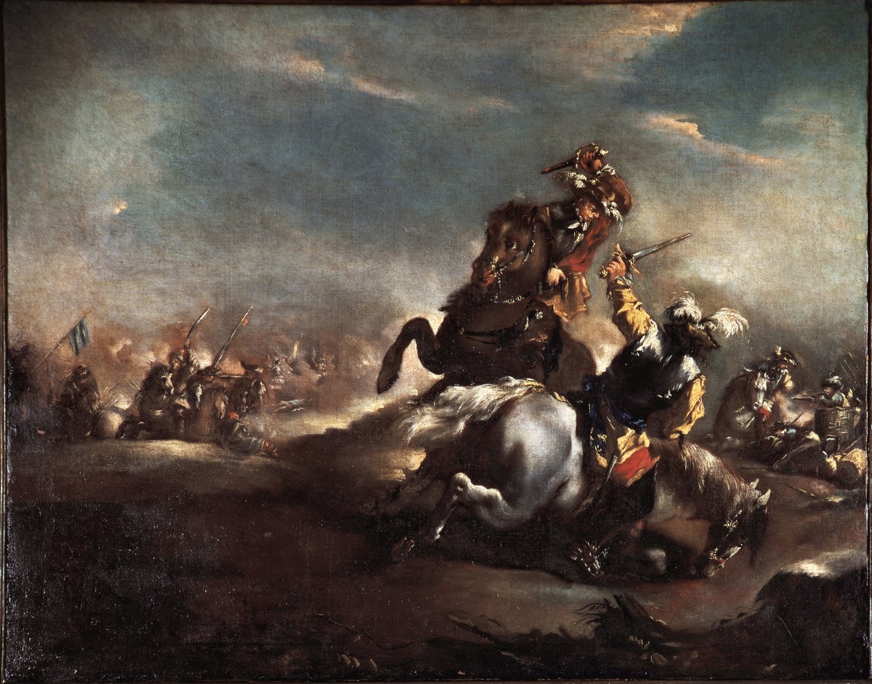 Duel of Knights (Rytíři bojující) Malba Giovanni Antonia Guardiho (1699-1760) Benátské Museo Correr od Giovanni Antonio Guardi
