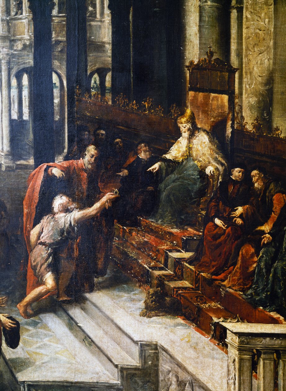 Rybář dává prsten benátskému dóžeti Bartolomeu Gradenigovi od Giovanni Antonio Guardi
