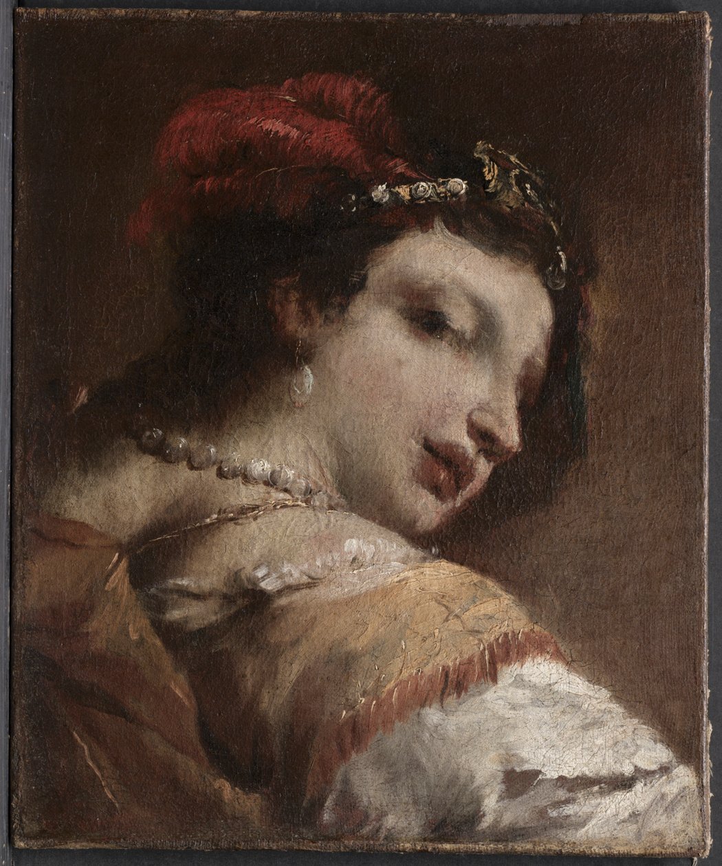 Hlava ženy, asi 1739 (olej na plátně) od Giovanni Antonio Guardi