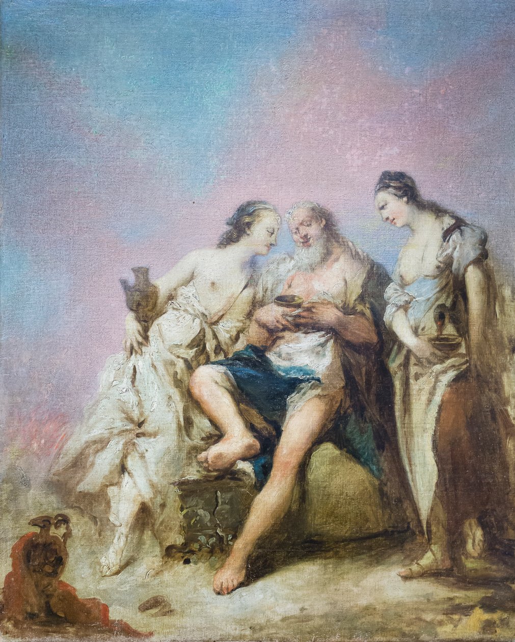 Lot a jeho dcery (olej na plátně) od Giovanni Antonio Guardi