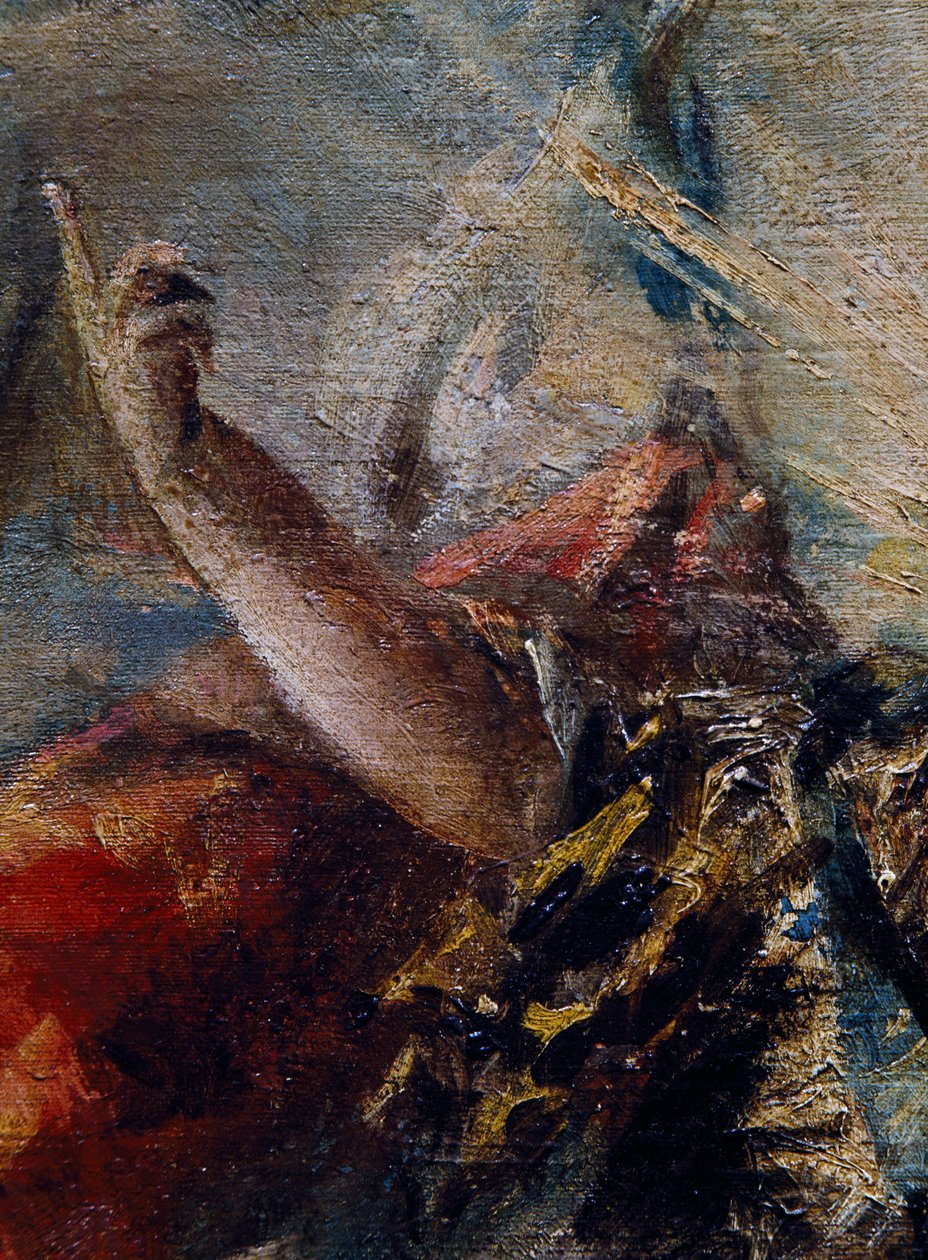Andělská paže žehnající Tobiášovi, detail z Tobiášovy svatby, pravá část od Giovanni Antonio Guardi