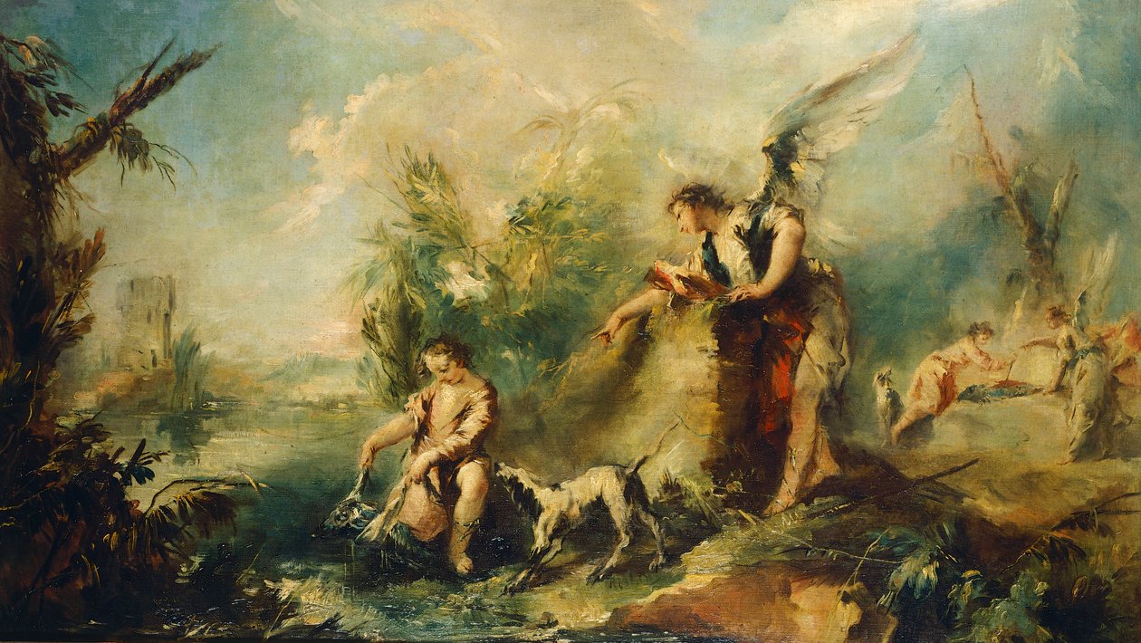 Tobias and Fish, detail od Giovanni Antonio Guardi
