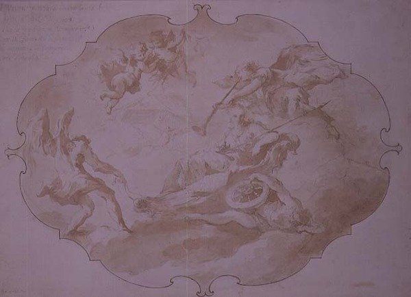 Triumph of Military Virtue, cca 1750 (pero a mytí) od Giovanni Antonio Guardi