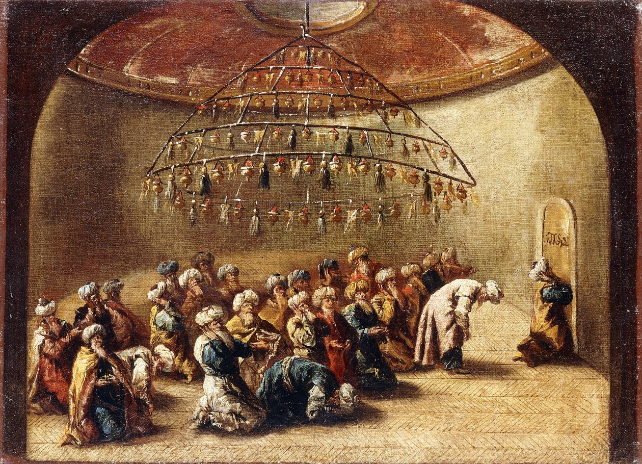 Turci na modlitbě v mešitě, od Giovanni Antonio Guardi