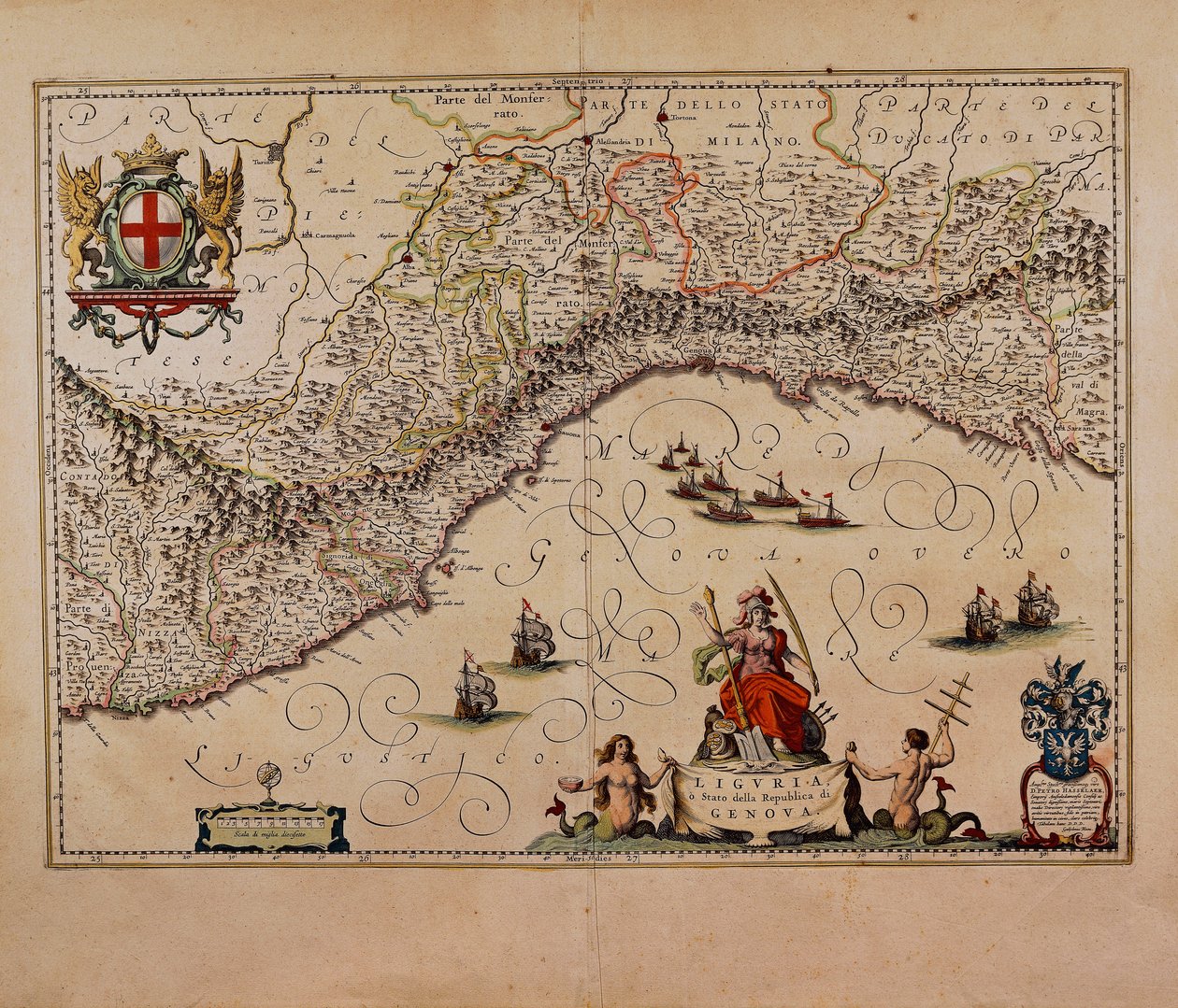 Mapa regionu Ligurie od Giovanniho Antonia Maginiho od Giovanni Antonio Magini
