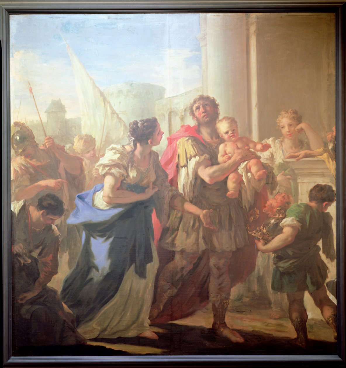 Hector and Andromache, cca 1708-10 (olej na plátně) od Giovanni Antonio Pellegrini