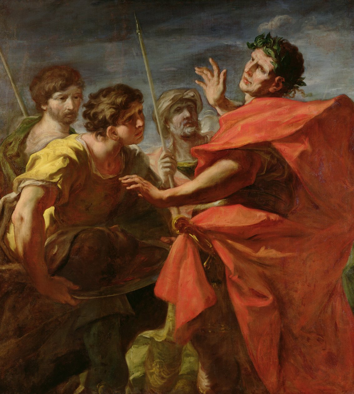Hlava Pompeia (106-48 př.nl) předložená Caesarovi (100-44 př.nl) od Giovanni Antonio Pellegrini