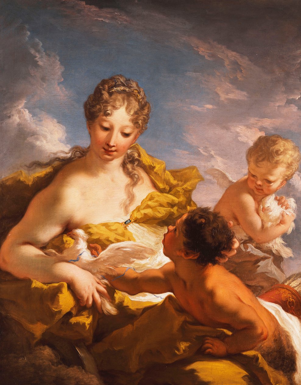 Venuše, Amor a faun, 1708-13 od Giovanni Antonio Pellegrini
