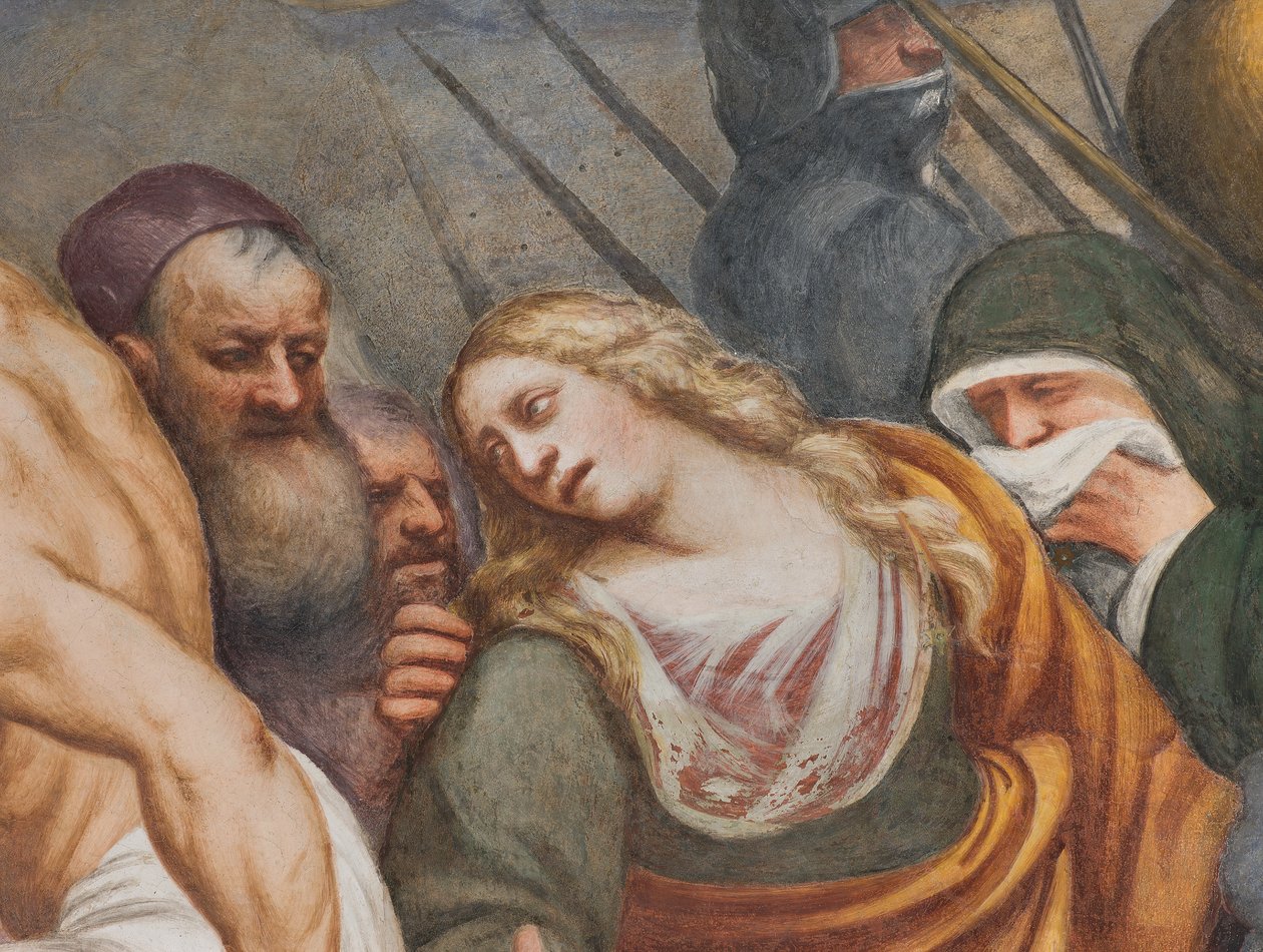 Centrální loď, druhé jižní pole, Ježíš spadá pod kříž, Il Pordenone od Giovanni Antonio Pordenone