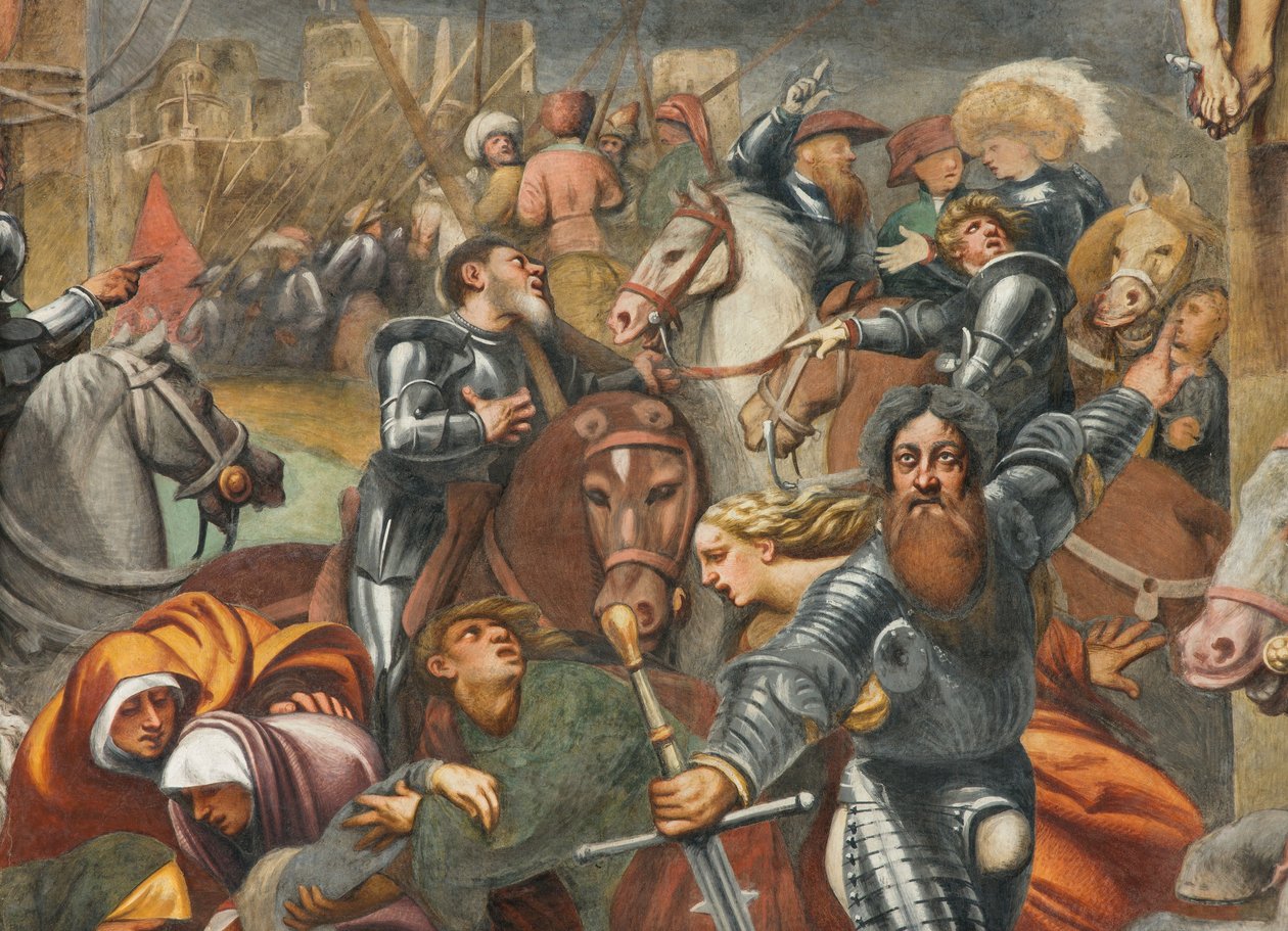 Counterfaccata, IL Pordenone, Ukřižování 1520-21, Detail od Giovanni Antonio Pordenone