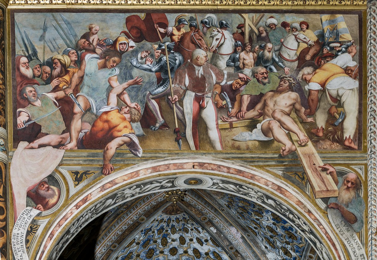 Ježíš je přibit na kříž od Giovanni Antonio Pordenone
