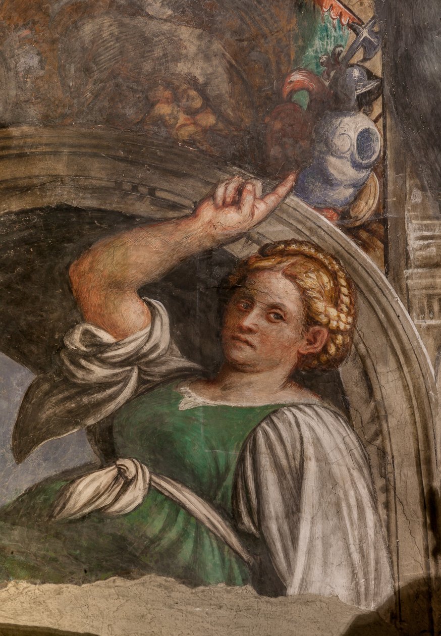 Luneta představující sybilu, freska cca 1529) (detail 3601435) od Giovanni Antonio Pordenone