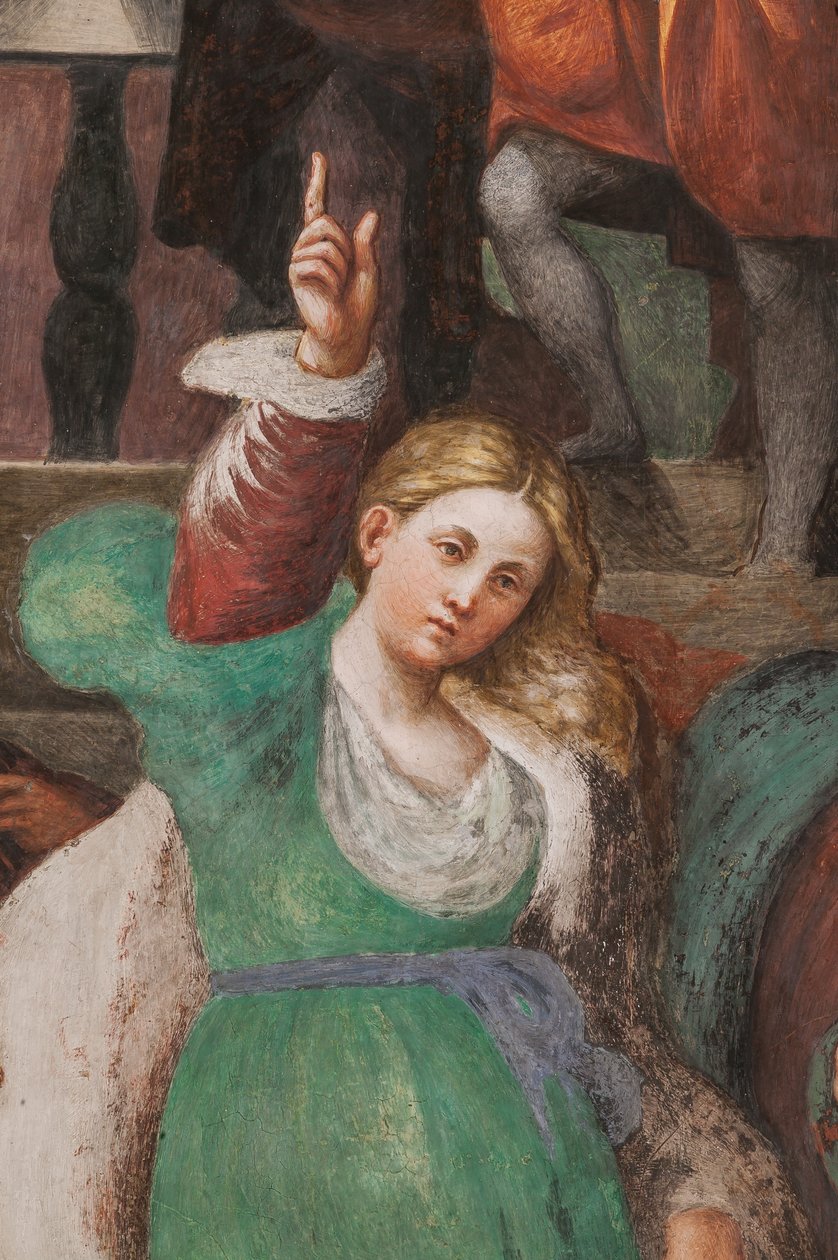 Disputace svaté Kateřiny s filozofy, 1530-32 (freska) (detail 3601450) od Giovanni Antonio Pordenone