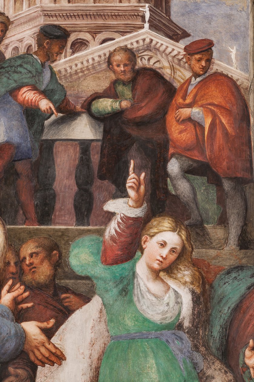 Disputace svaté Kateřiny s filozofy, 1530-32 (freska) (detail 3601450) od Giovanni Antonio Pordenone