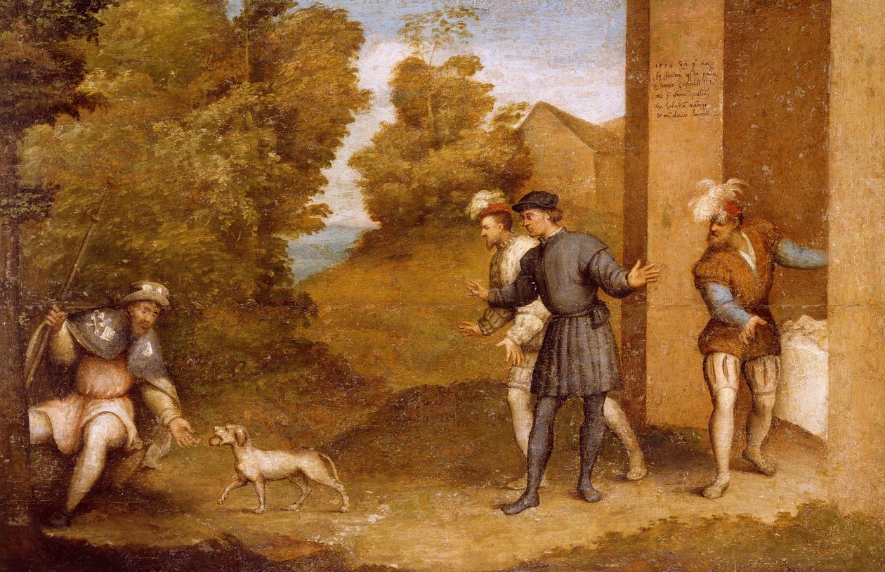 Sv. Roch krmený psem, přihrádka oltářního obrazu sv. Gottharda od Giovanni Antonio Pordenone