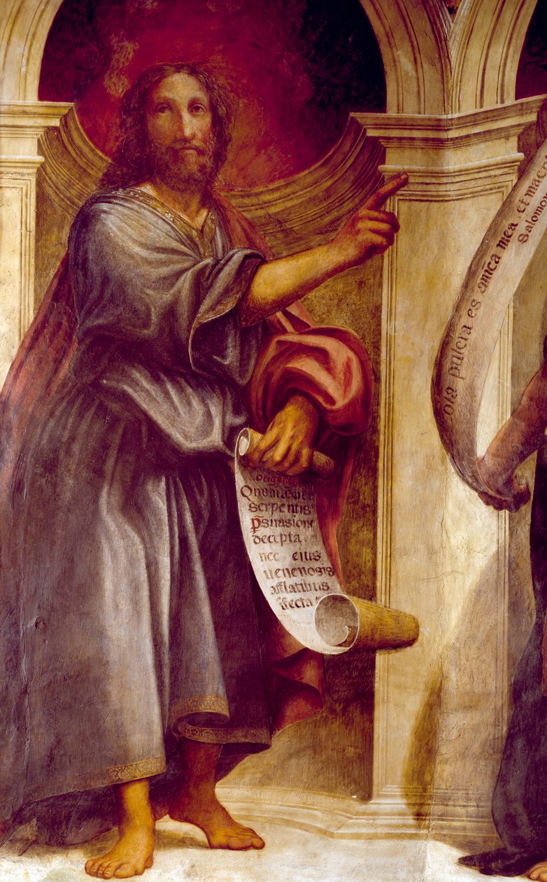 Prorok Izajáš, detail z kaple svaté Anny, kostel Zvěstování, Cortemaggiore, Itálie od Giovanni Antonio Pordenone