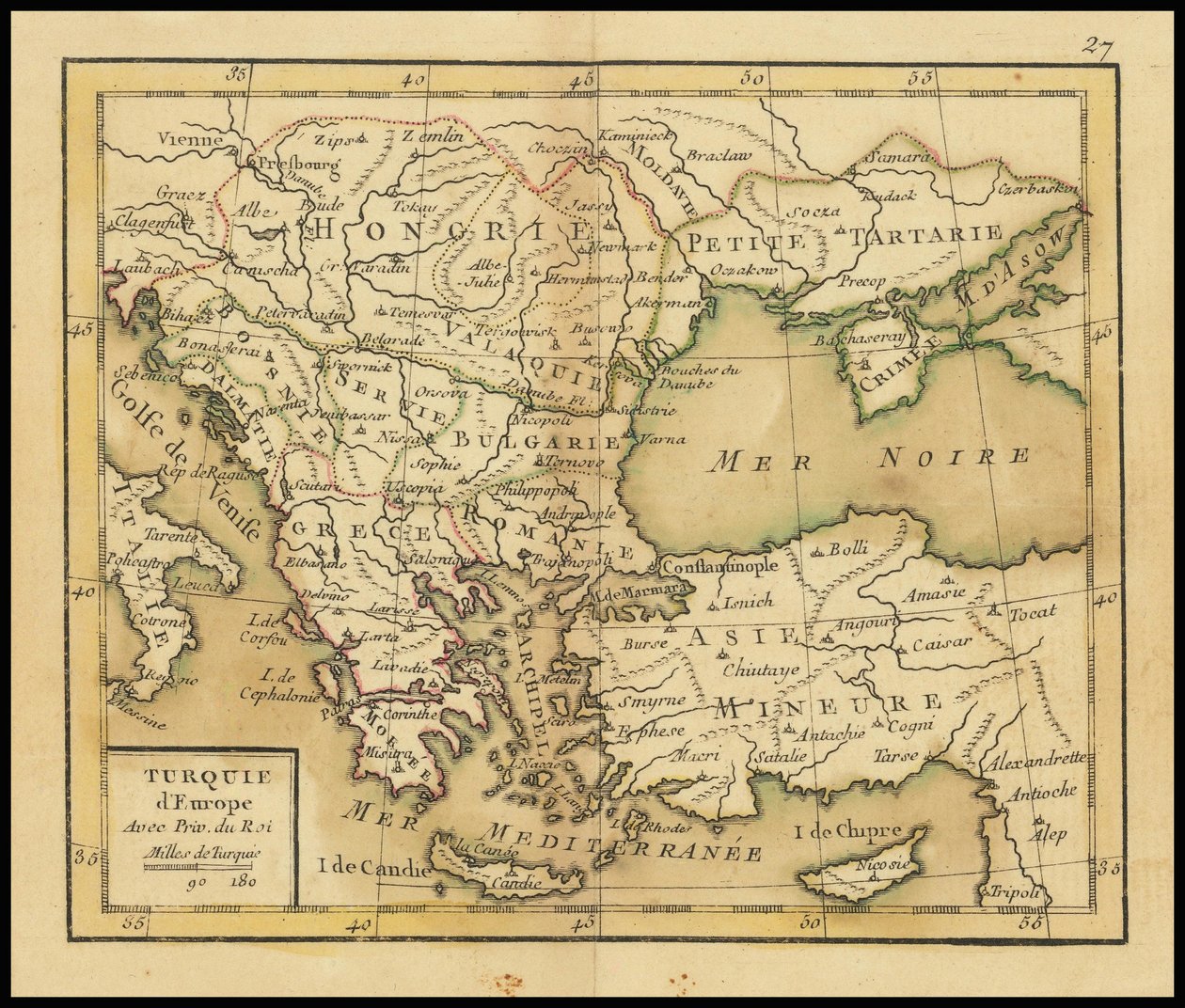 1762 mapa - Turecko od Giovanni Antonio Rizzi Zannoni
