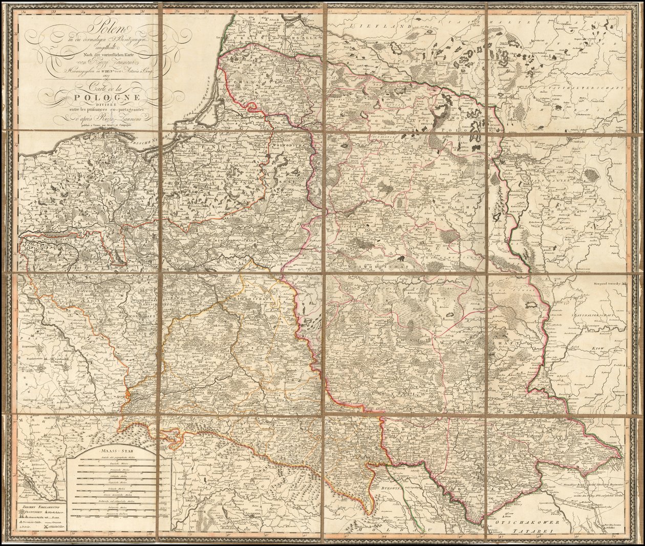 Mapa Polska z roku 1807 od Giovanni Antonio Rizzi Zannoni