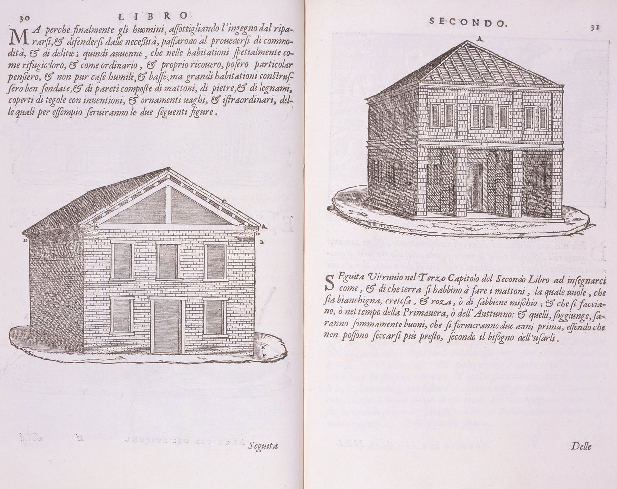Vývoj bydlení, z knihy "Della Architettura", vydané v roce 1590 od Giovanni Antonio Rusconi