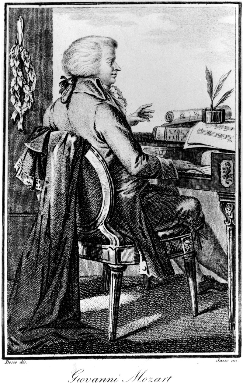Wolfgang Amadeus Mozart, rakouský skladatel, c1784-1827 od Giovanni Antonio Sasso