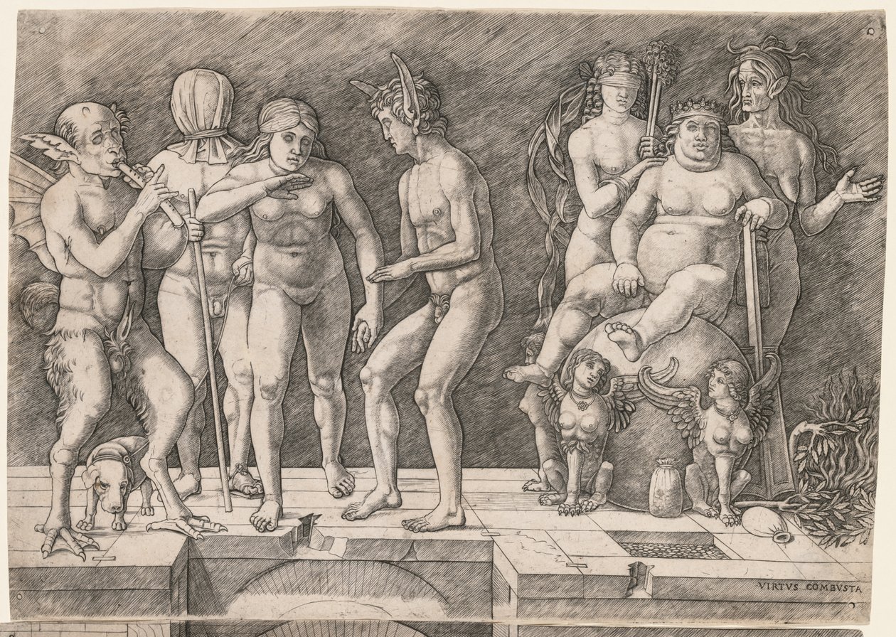 Alegorie pádu nevědomého lidstva: Virtus Combusta, c. 1500-1505. od Giovanni Antonio da Brescia