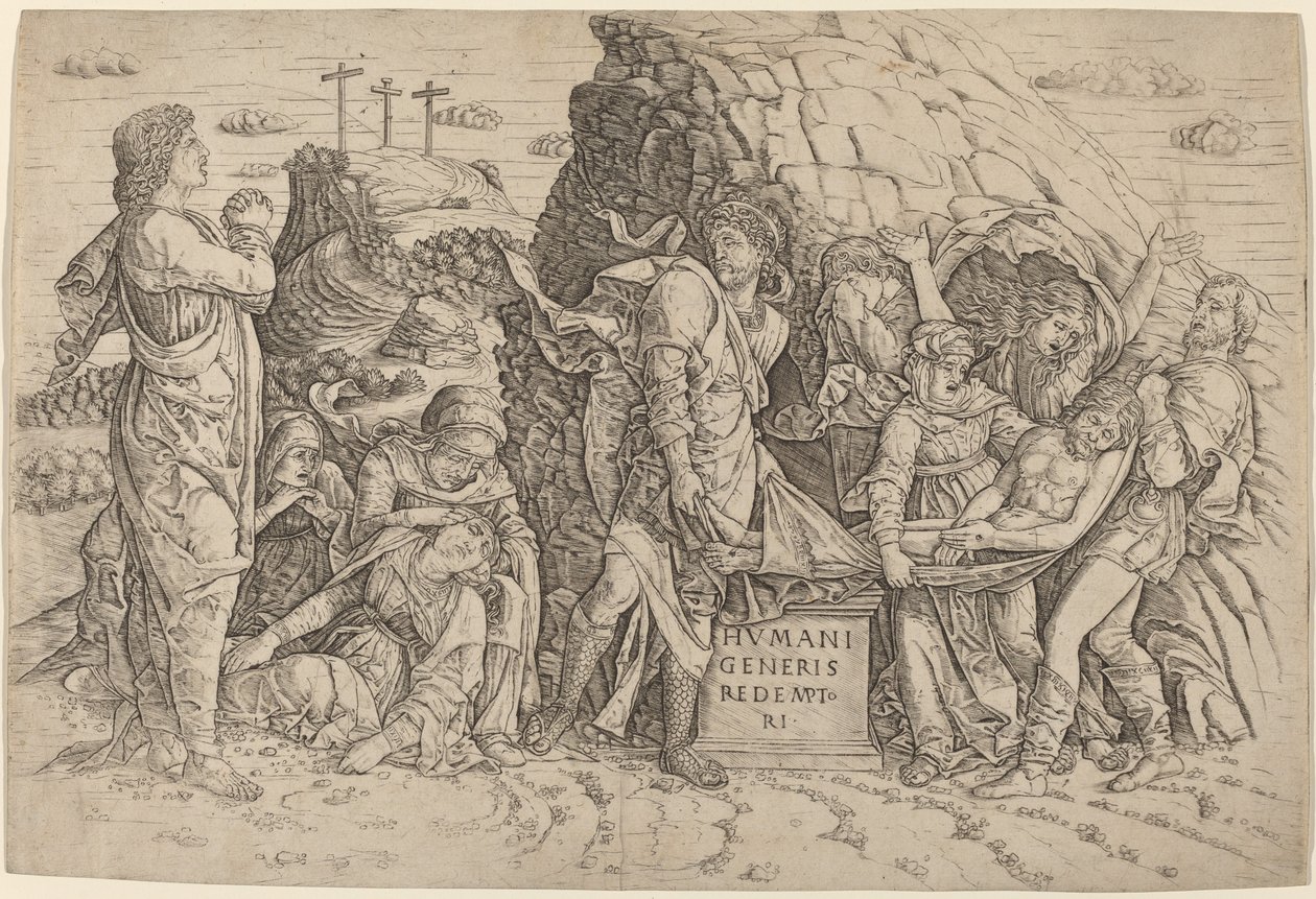 Pohřeb od Giovanni Antonio da Brescia, after Andrea Mantegna