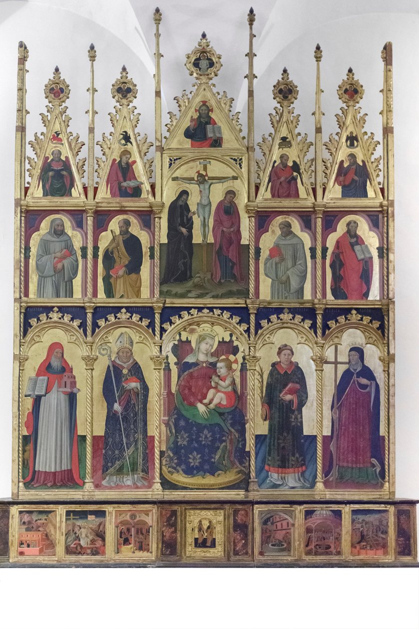 Madona s dítětem mezi svatými Jeroným, Benedikt od Giovanni Antonio da Pesaro