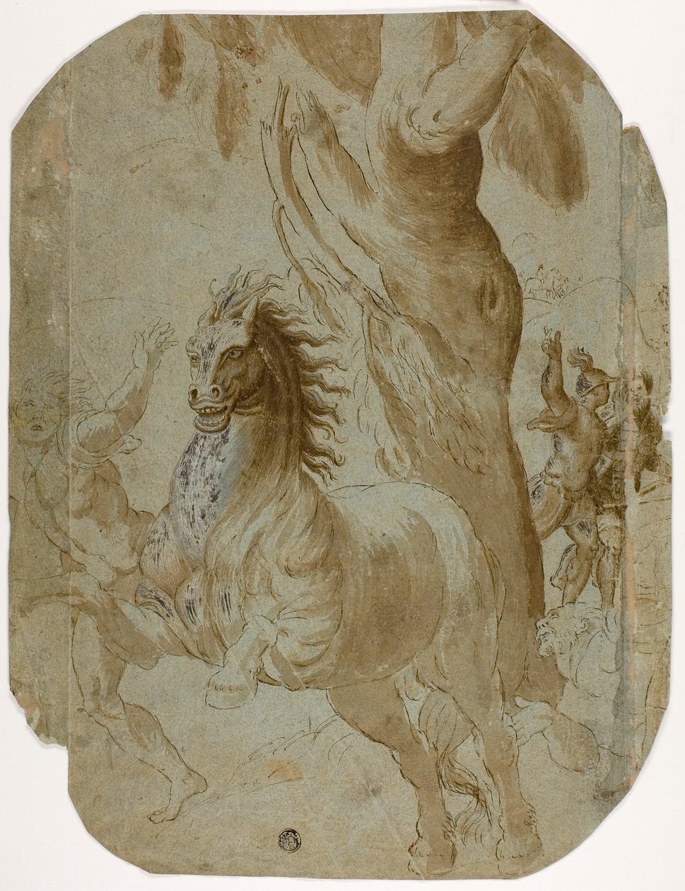 Obrácení sv. Pavla (recto); Muž viděný zezadu (verze) od Giovanni Antonio da Pordenone