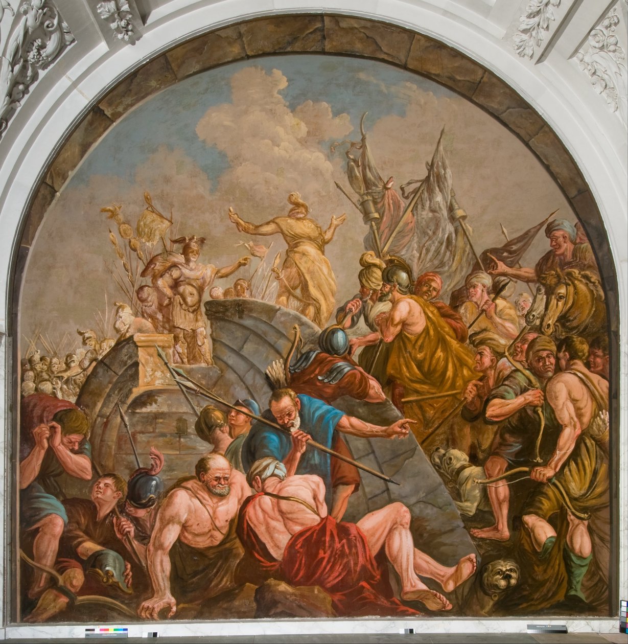 Mírová jednání mezi Claudius Civilis a Quintus Petillis Cerialis od Giovanni Antonio de Groot