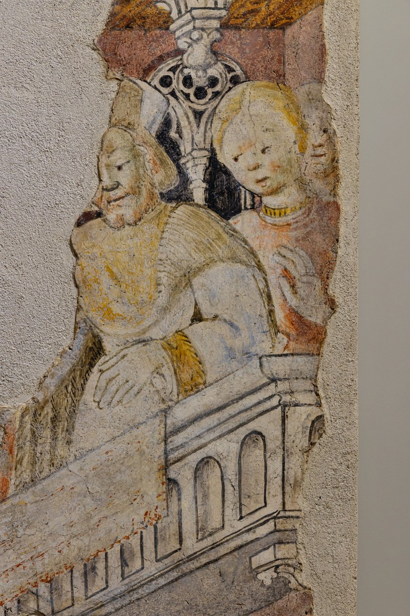 Architektura s postavami (freska) od Giovanni Badile