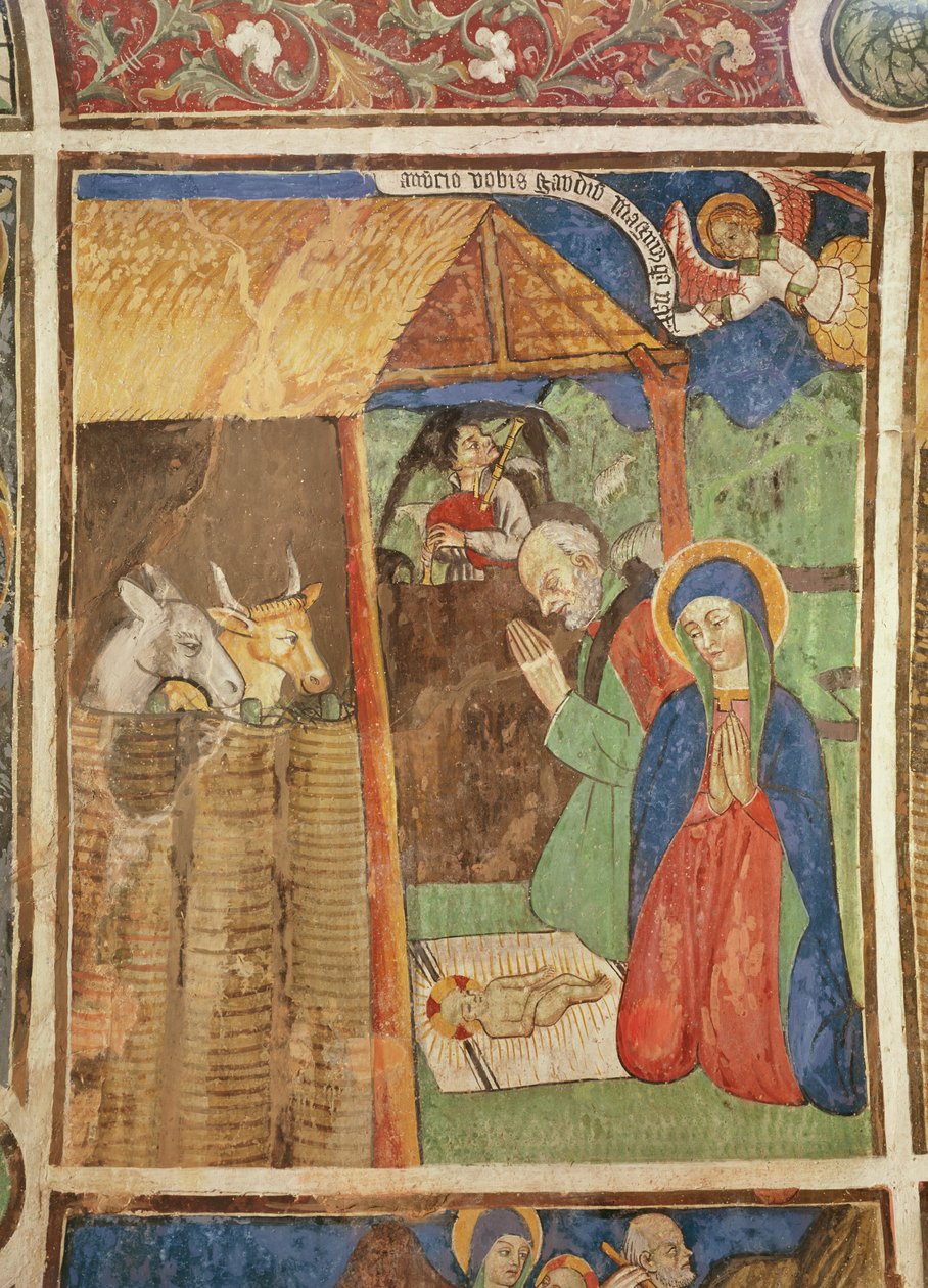 Narození Páně, kolem roku 1480 (freska) od Giovanni Baleison