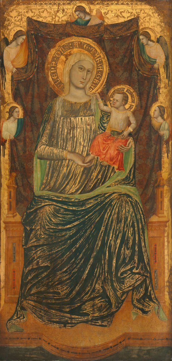 Madonna a dítě s pěti anděly od Giovanni Baronzio
