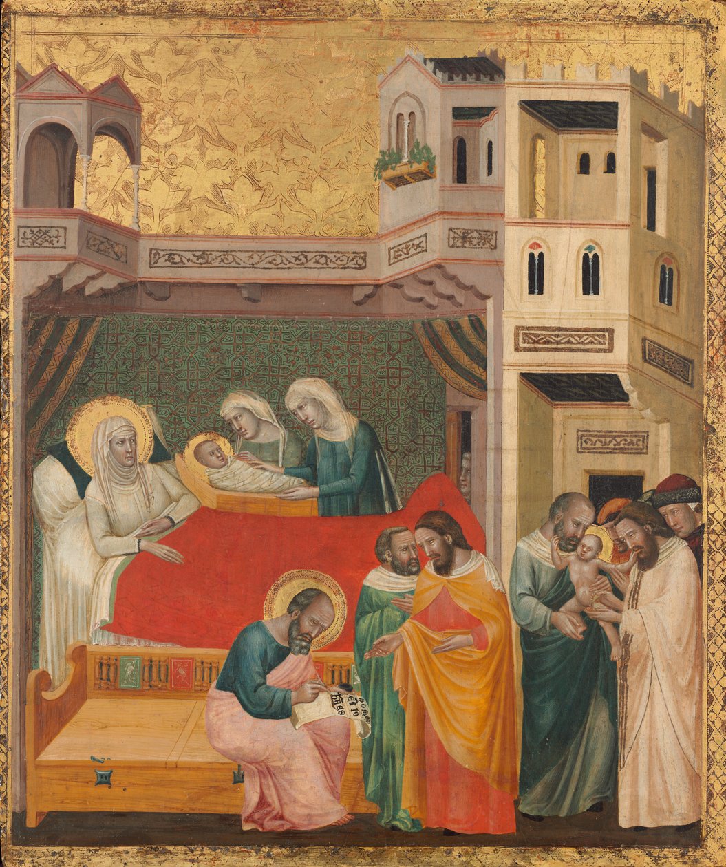 Narození, pojmenování a obřízka svatého Jana Křtitele, c. 1335. od Giovanni Baronzio