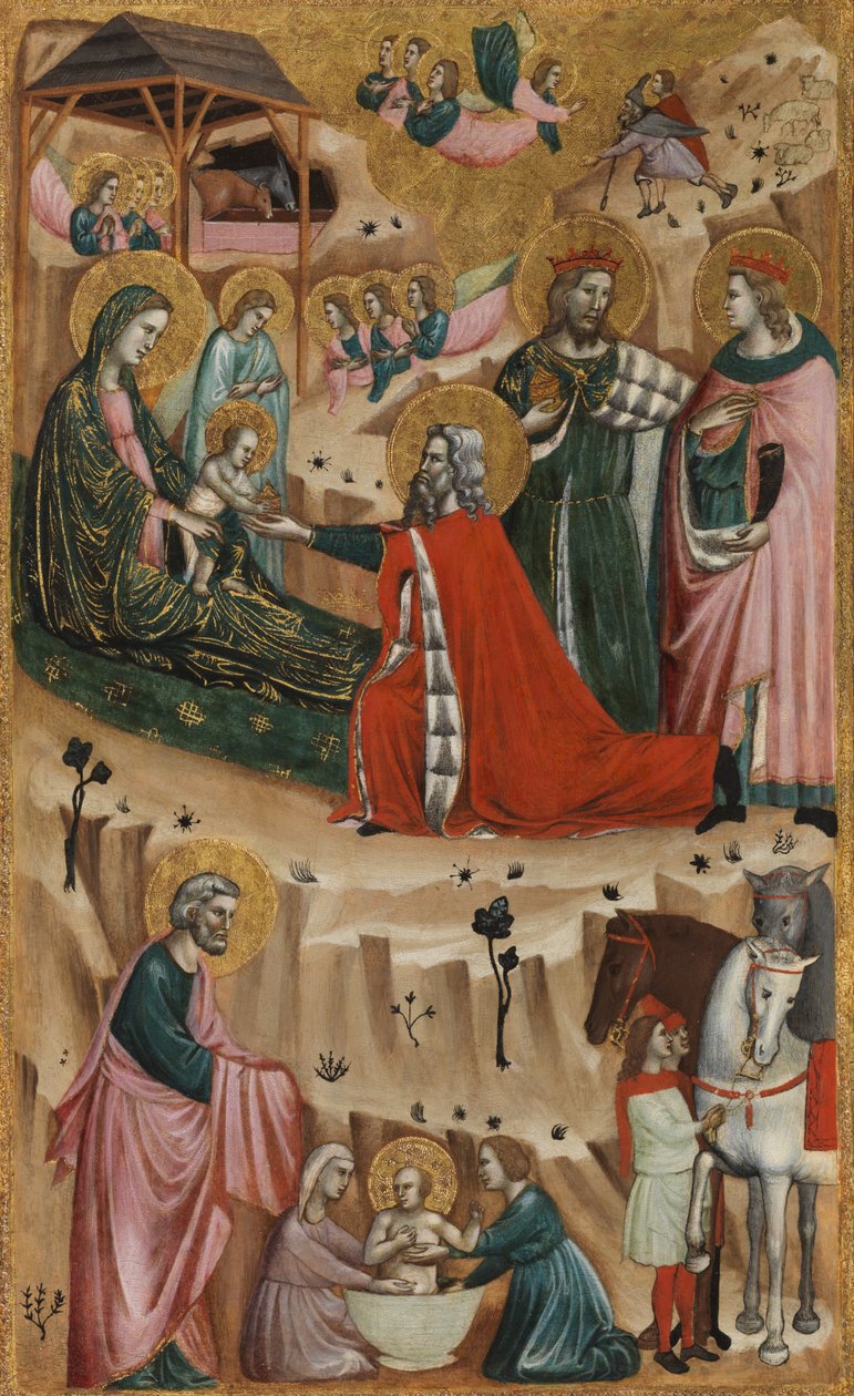 Narození Páně a Klanění tří králů, 1325-50 od Giovanni Baronzio da Rimini