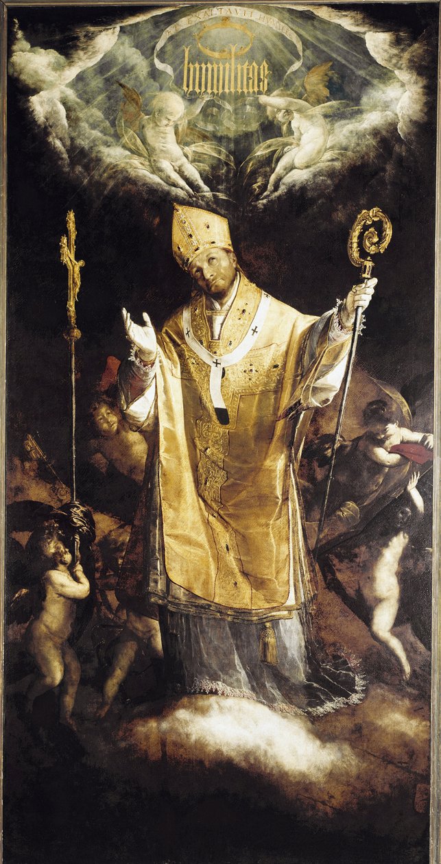 Sláva svatého Karla Boromejského (olej na plátně od Giovanni Battista  Crespi