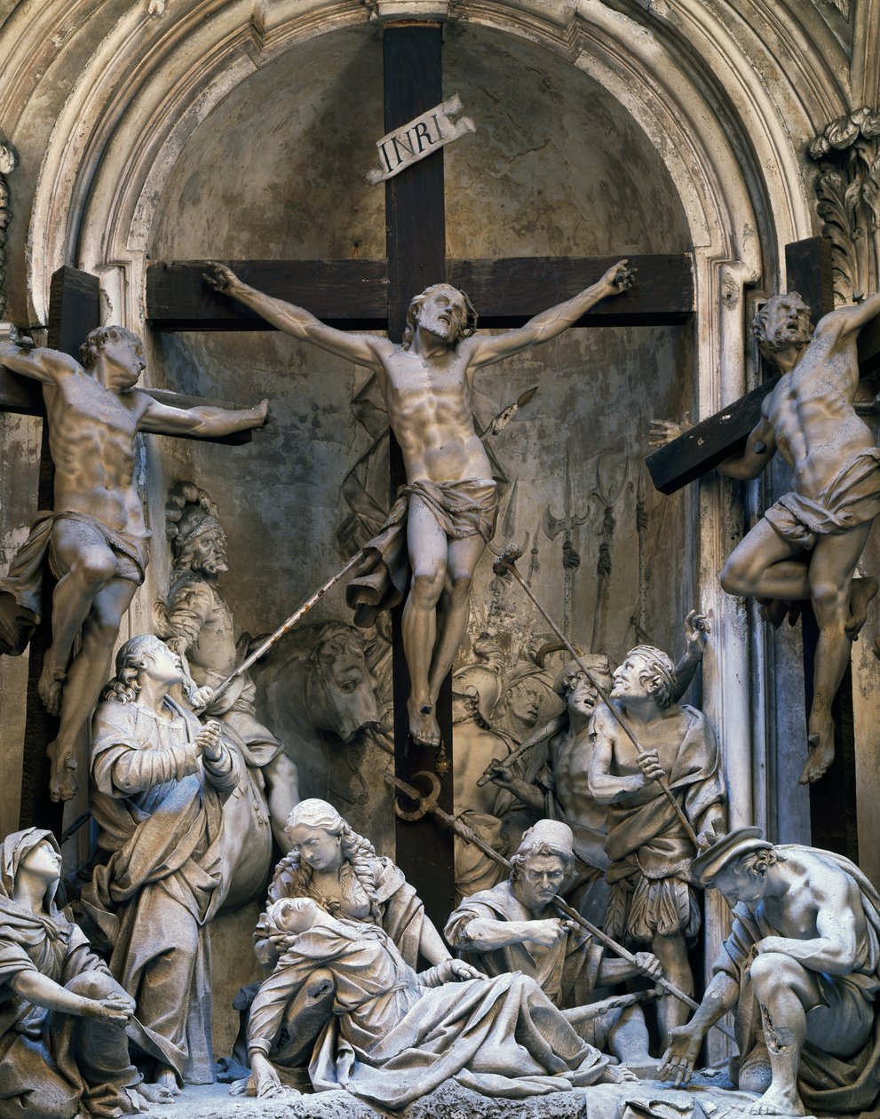 Pašije, sousoší od Giovanniho Battisty Barberiniho (asi 1625-1691), 1339-1345, kostel sv. Augustina, Cremona, Itálie od Giovanni Battista Barberini