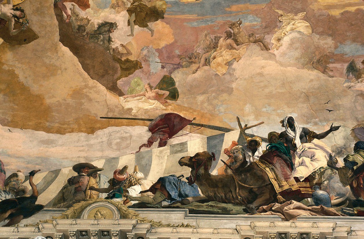 Alegorie Afriky. Freska od Giovanniho Battisty Tiepola (1696-1770) od Giovanni Battista Tiepolo
