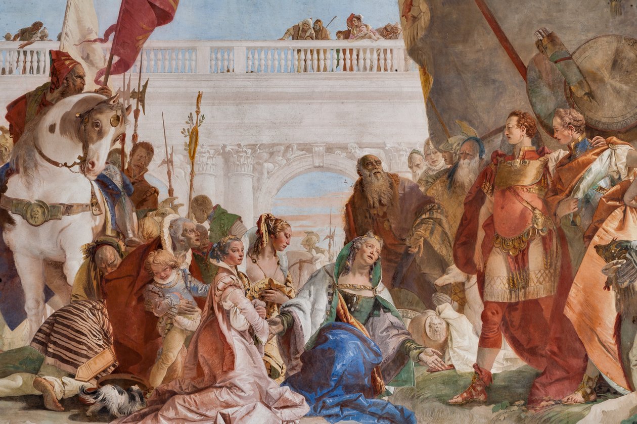 Kontinence Alexandra Velikého (detail) od Giovanni Battista Tiepolo