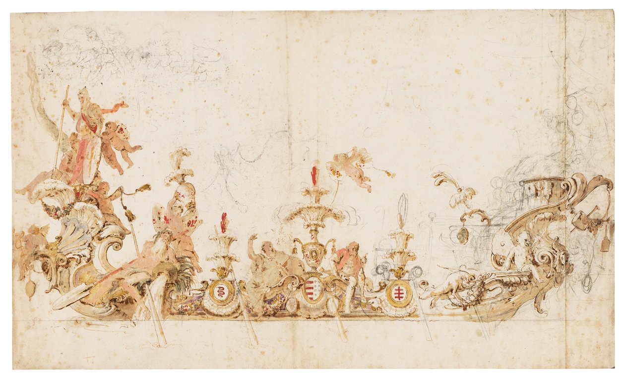 Návrh slavnostní gondoly představující triumf Polska od Giovanni Battista (1696 1770) Tiepolo