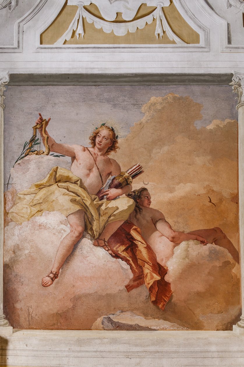 Ubytování pro hosty, pokoj Olympu: "Apollo a Diana" od Giovanni Battista Tiepolo