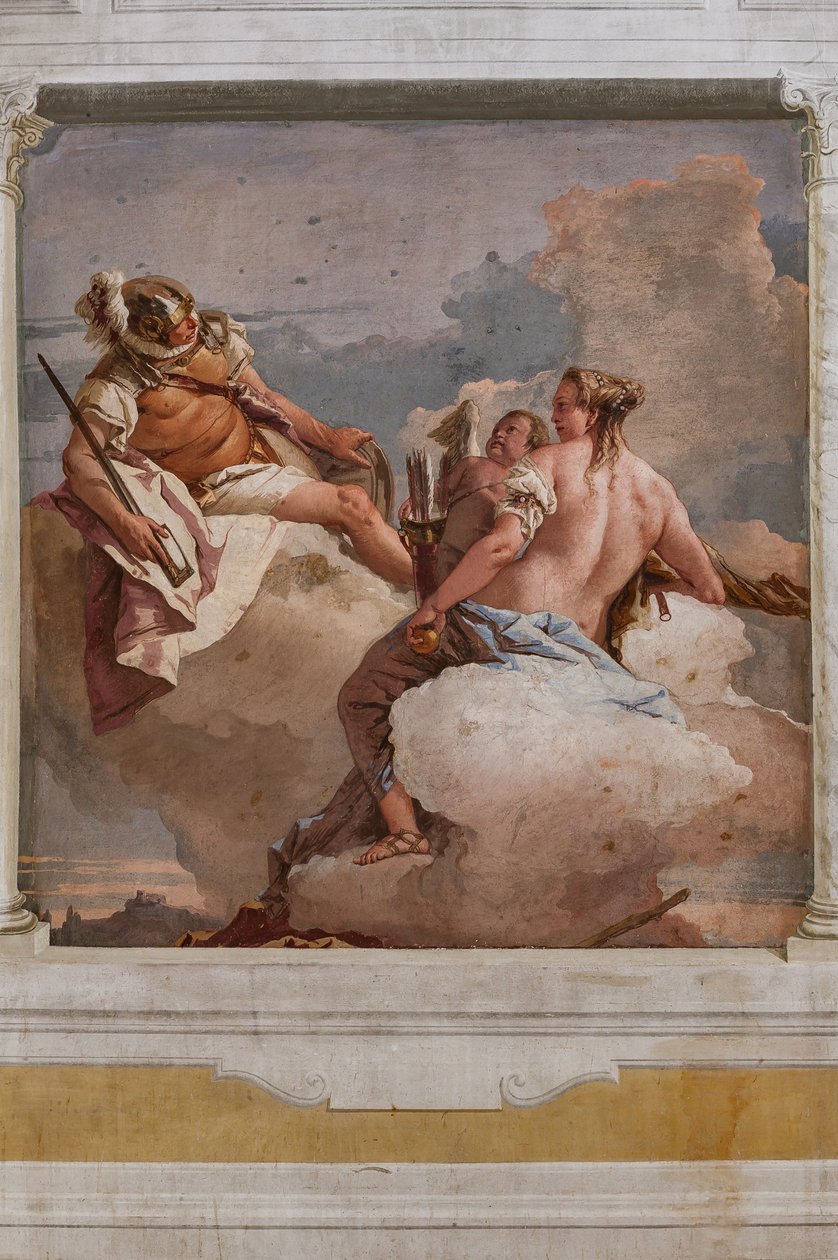 Ubytování pro hosty, pokoj Olympu: "Mars, Venuše a Eros" od Giovanni Battista Tiepolo