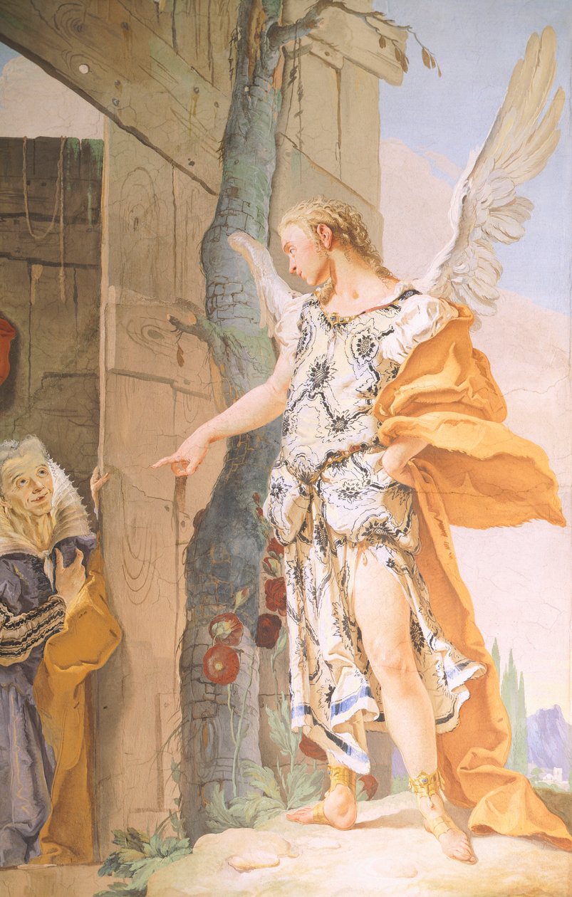 Sarah a anděl od Giovanni Battista (1696 1770) Tiepolo